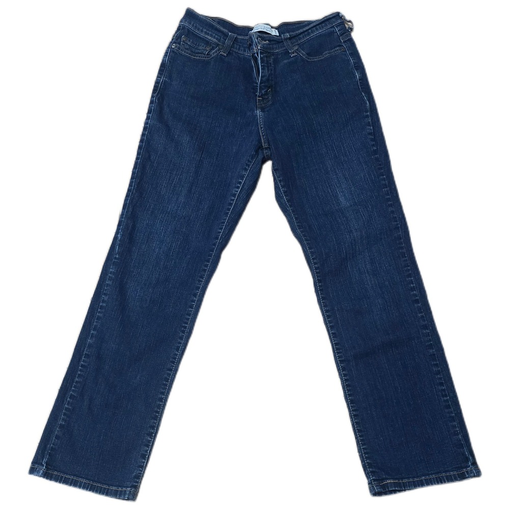 Levis 512 Perfectly Slimming Straight Leg Jeans Dark Wash Blue Womens 8M